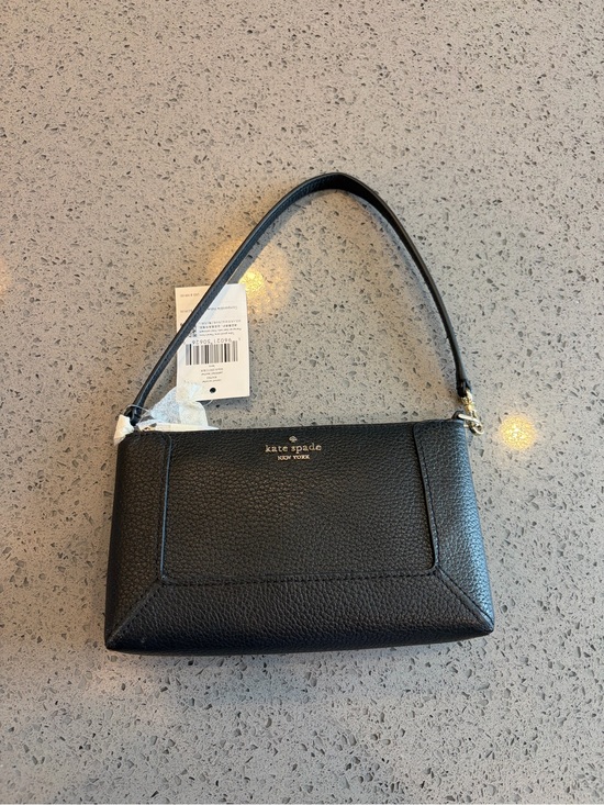kate spade Handbags - kate spade Black Pebbled Leather Mini Shoulder Bag with Gold Logo